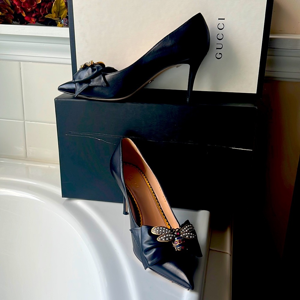 Gucci Nappa Queen Margaret Mid-Heel.